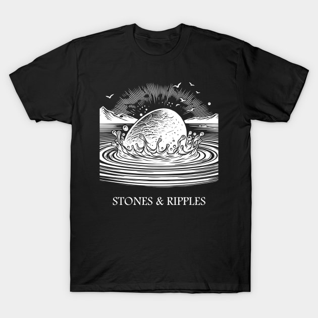 Stones & Ripples Stone Skipping Skimming T-Shirt by ThesePrints